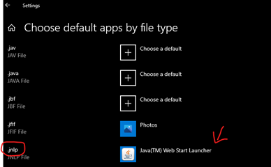JWS app associated to JNLP suffix