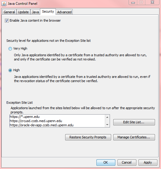 Security Tab