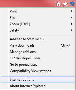 Open Internet Explorerer Configuration Menu