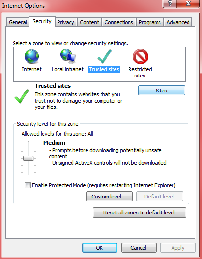 Trusted Sites